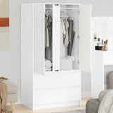 Wardrobe with Drawer White 79.5 x 49 x 156 cm Engineered Wood - Top-Down View