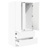 Bathroom Cabinet White 79.5 x 49 x 156 cm Engineered Wood - 45-Degree Angle