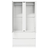 Wardrobe with Drawer White 79.5 x 49 x 156 cm Engineered Wood - Rear View