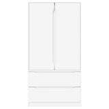 Bathroom Cabinet White 79.5 x 49 x 156 cm Engineered Wood - Close-Up Angle