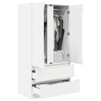 Wardrobe with Drawer White 79.5 x 49 x 156 cm Engineered Wood