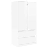 Bathroom Cabinet with Door High Gloss White 79.5 x 49 x 156 cm - Front View