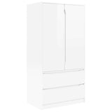 Wardrobe High Gloss White 79.5 x 49 x 156 cm Engineered Wood
