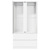 Bathroom Cabinet with Door High Gloss White 79.5 x 49 x 156 cm - Rear View
