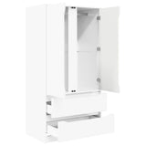 Wardrobe High Gloss White 79.5 x 49 x 156 cm Engineered Wood - 45-Degree Angle