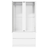 Wardrobe High Gloss White 79.5 x 49 x 156 cm Engineered Wood - Rear View