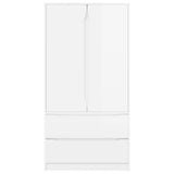 Bathroom Cabinet with Door High Gloss White 79.5 x 49 x 156 cm - Close-Up Angle