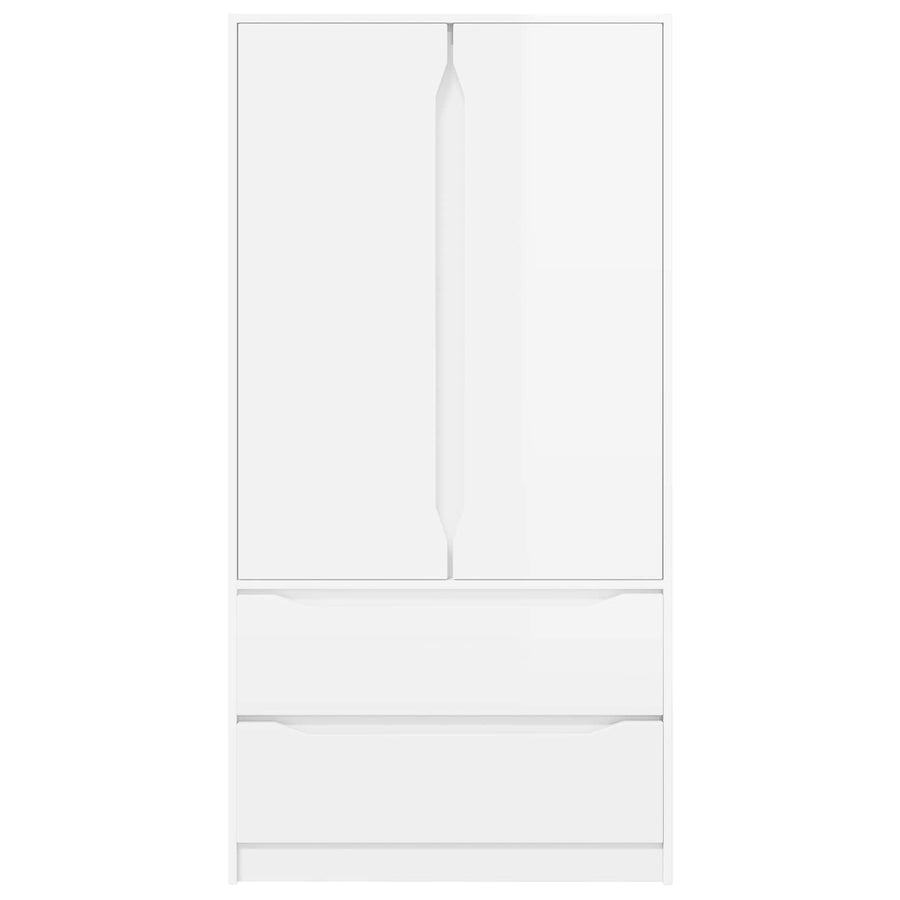 Wardrobe High Gloss White 79.5 x 49 x 156 cm Engineered Wood