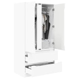 Bathroom Cabinet with Door High Gloss White 79.5 x 49 x 156 cm - Side View