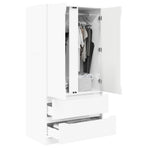 Wardrobe High Gloss White 79.5 x 49 x 156 cm Engineered Wood