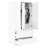 Wardrobe High Gloss White 79.5 x 49 x 156 cm Engineered Wood - Side View