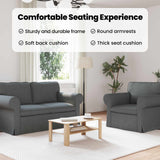 Sofa Set 2 pcs Dark Grey 155 x 82 x 80 cm Fabric