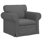 Sofa Set 2 pcs Dark Grey 155 x 82 x 80 cm Fabric