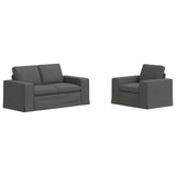 Sofa Set 2 pcs Dark Grey 162 x 80 x 82 cm Fabric