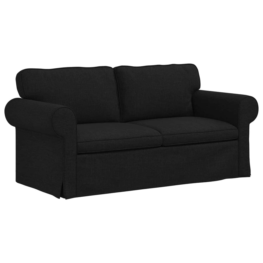 Sofa Set 2 pcs Black Fabric
