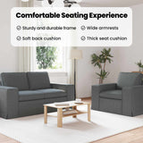 Sofa Set 2 pcs Dark Grey 182 x 80 x 82 cm Fabric - Rear View