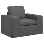 Sofa Set 2 pcs Dark Grey Fabric