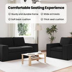 Sofa Set 2 pcs Black Fabric