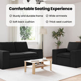 Sofa Set 2 pcs Black 182 x 80 x 82 cm Fabric - Rear View