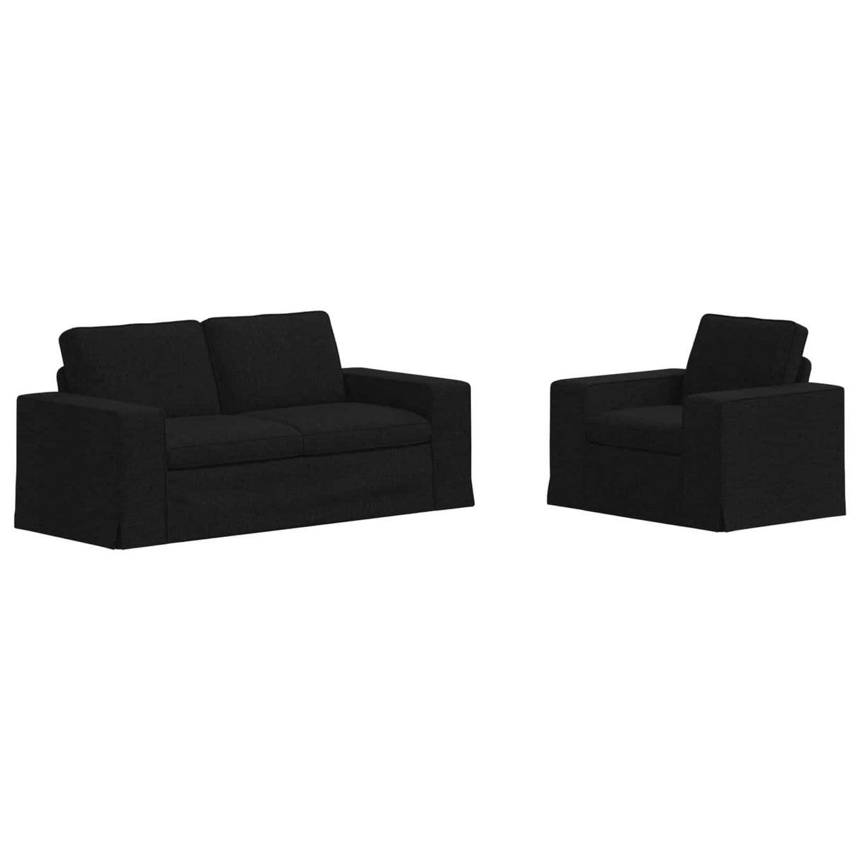 Sofa Set 2 pcs Black 182 x 80 x 82 cm Fabric