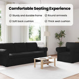Sofa Set 2 pcs Black 215 x 82 x 80 cm Fabric