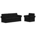 Sofa Set 2 pcs Black Fabric