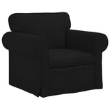 Sofa Set 2 pcs Black 215 x 82 x 80 cm Fabric - Top-Down View