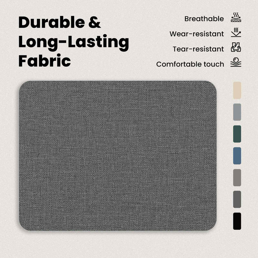 Sofa Set 2 pcs Dark Grey Fabric