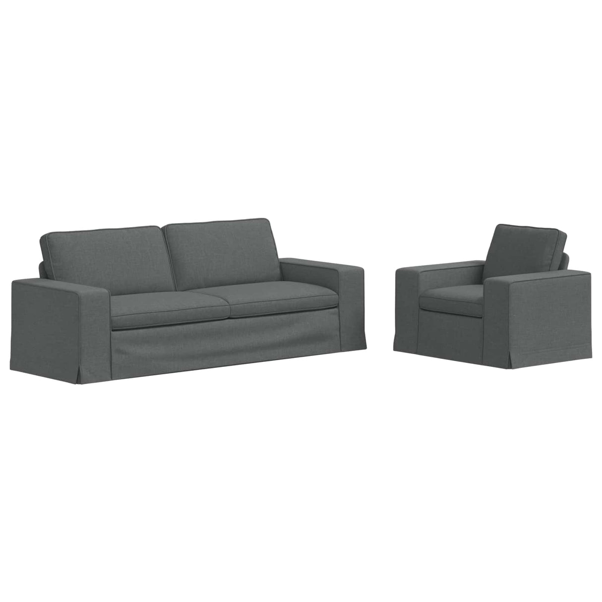 Sofa Set 2 pcs Dark Grey 222 x 80 x 82 cm Fabric