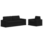 Sofa Set 2 pcs Black Fabric