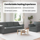 Sofa Set 2 pcs Dark Grey 245 x 82 x 80 cm Fabric - Rear View