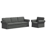 Sofa Set 2 pcs Dark Grey 245 x 82 x 80 cm Fabric