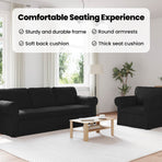 Sofa Set 2 pcs Black Fabric