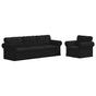 Sofa Set 2 pcs Black Fabric