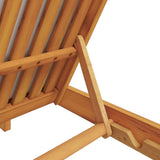 Sun Lounger Reclining Cream White Solid Acacia Wood - Low Angle