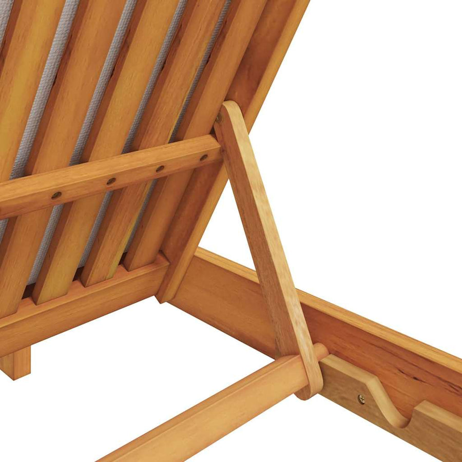 Sun Lounger Reclining Cream White Solid Acacia Wood