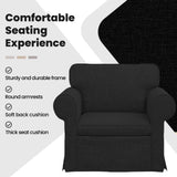 Sofa Black 95 x 82 x 80 cm Fabric - Close-Up Angle