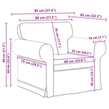 Sofa Black 95 x 82 x 80 cm Fabric - Extra Image