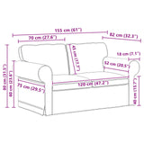 Sofa Dark Grey 155 x 82 x 80 cm Fabric