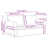 Sofa Black 175 x 82 x 80 cm Fabric - Extra Image