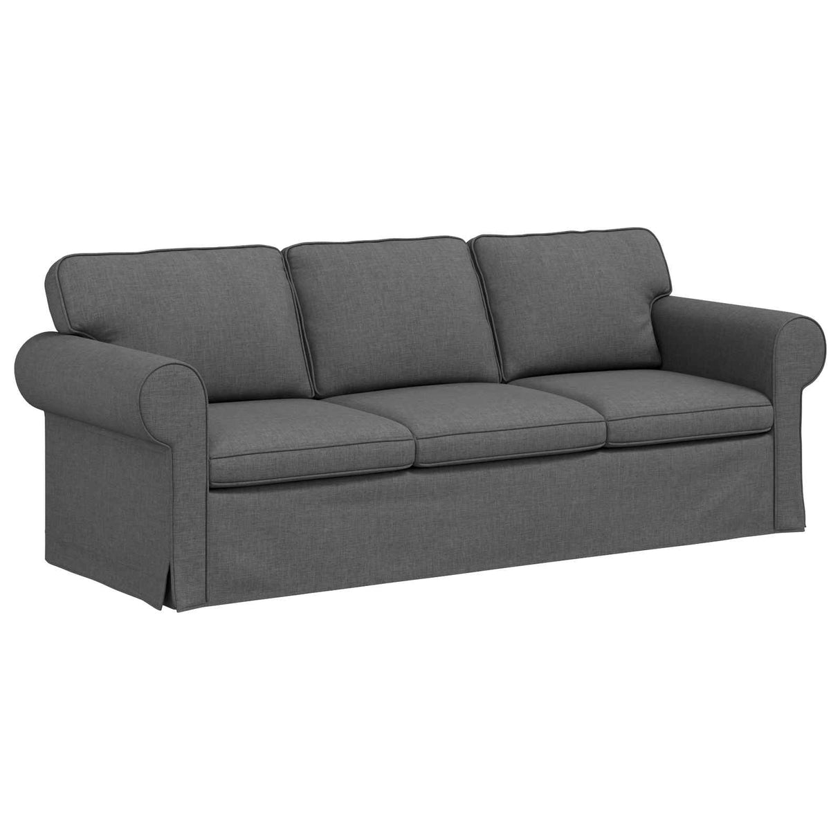 Sofa Dark Grey 215 x 82 x 80 cm Fabric
