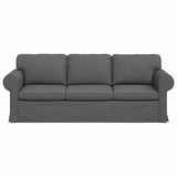 Sofa Dark Grey 215 x 82 x 80 cm Fabric