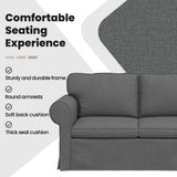 Sofa Dark Grey 245 x 82 x 80 cm Fabric