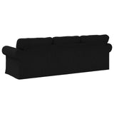 Sofa Black 245 x 82 x 80 cm Fabric - Rear View