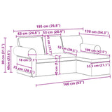 Sofa Black 195 x 138 x 80 cm Fabric - Extra Image