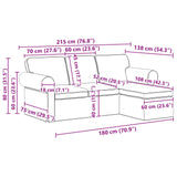 Sofa Black 215 x 138 x 80 cm Fabric - Extra Image