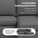 Sofa Dark Grey 245 x 138 x 80 cm Fabric