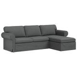 Sofa Dark Grey 245 x 138 x 80 cm Fabric