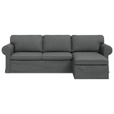 Sofa Dark Grey 245 x 138 x 80 cm Fabric