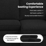 Sofa Black 245 x 138 x 80 cm Fabric - Close-Up Angle